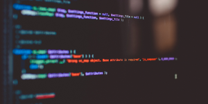 Coding on a laptop screen