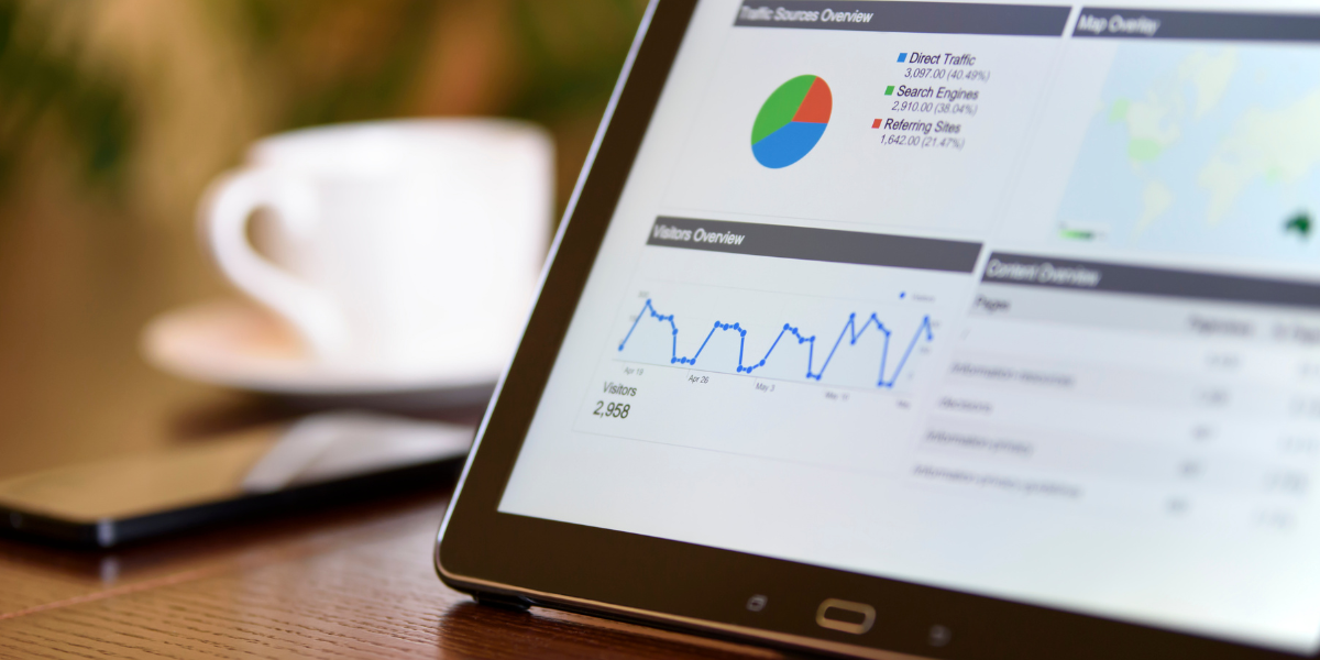 Data analytics displayed on tablet