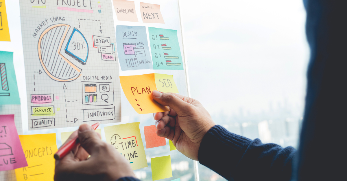 A man planning a marketing strategy