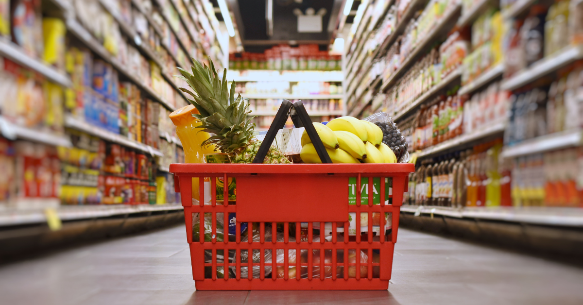 shopping basket on shop floor