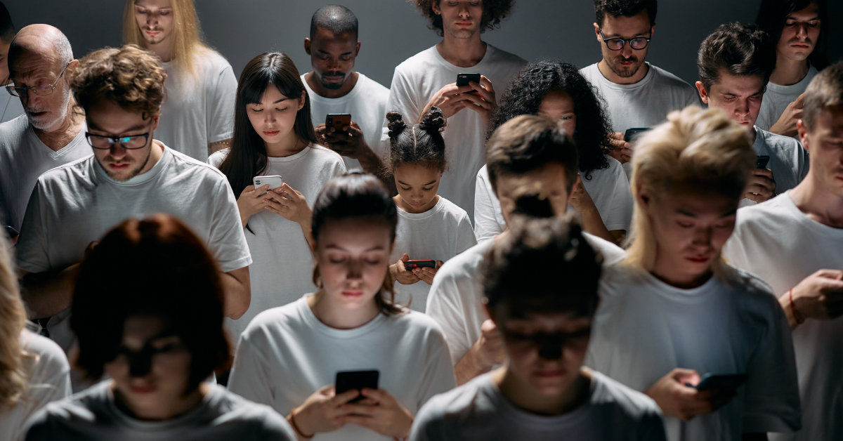 group of people on their phones