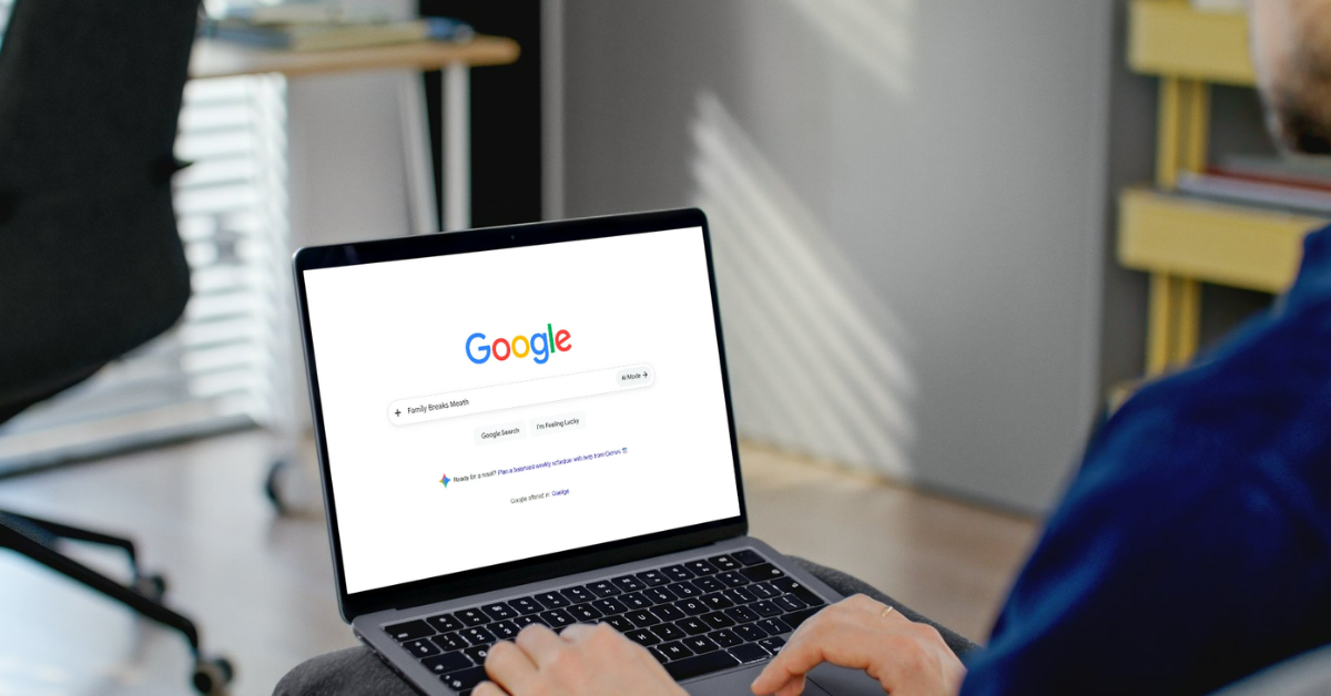 A man searching on google